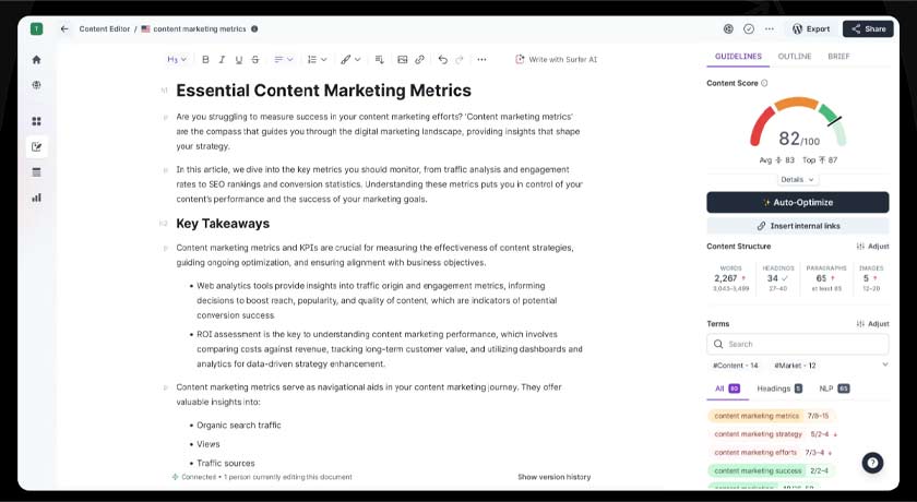 surfer seo content editor