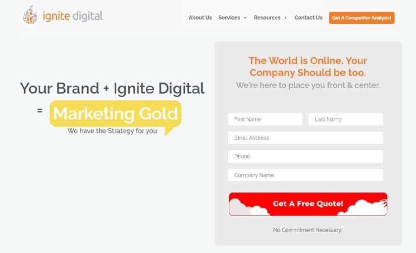 IGNITE DIGITAL on page seo service